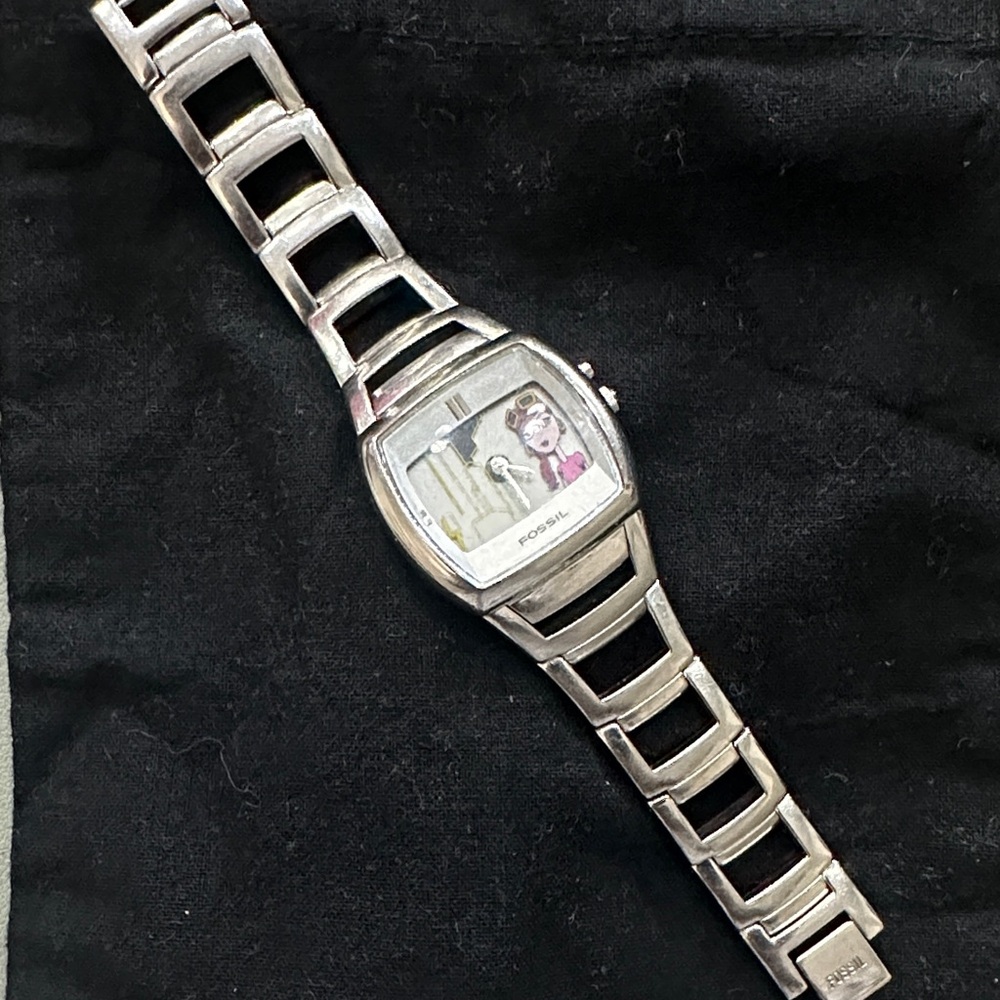 Fossil Silver Metal Watch with Square Face